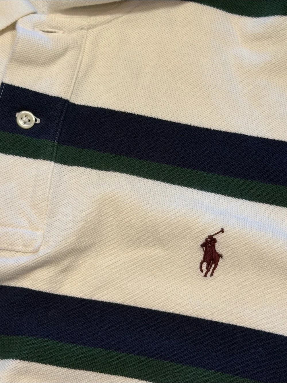 Vintage Polo Ralph Lauren Multi-Color Striped Polo Shirt Green Blue Men Sz XXL